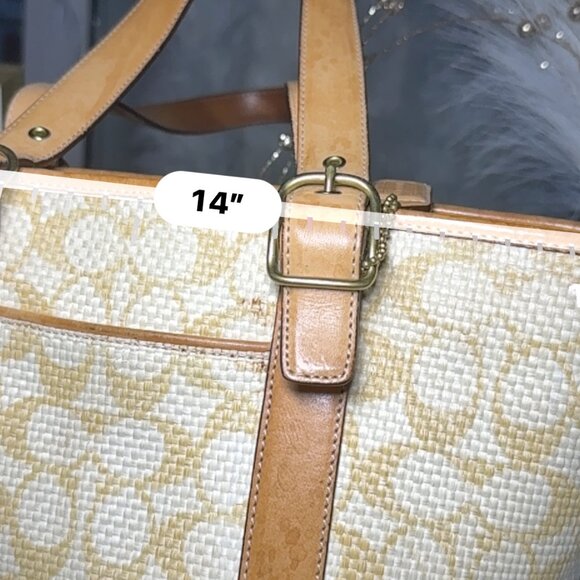 Chic Tan and Cream Geometric Pattern Tote Bag - Picture 4 of 14